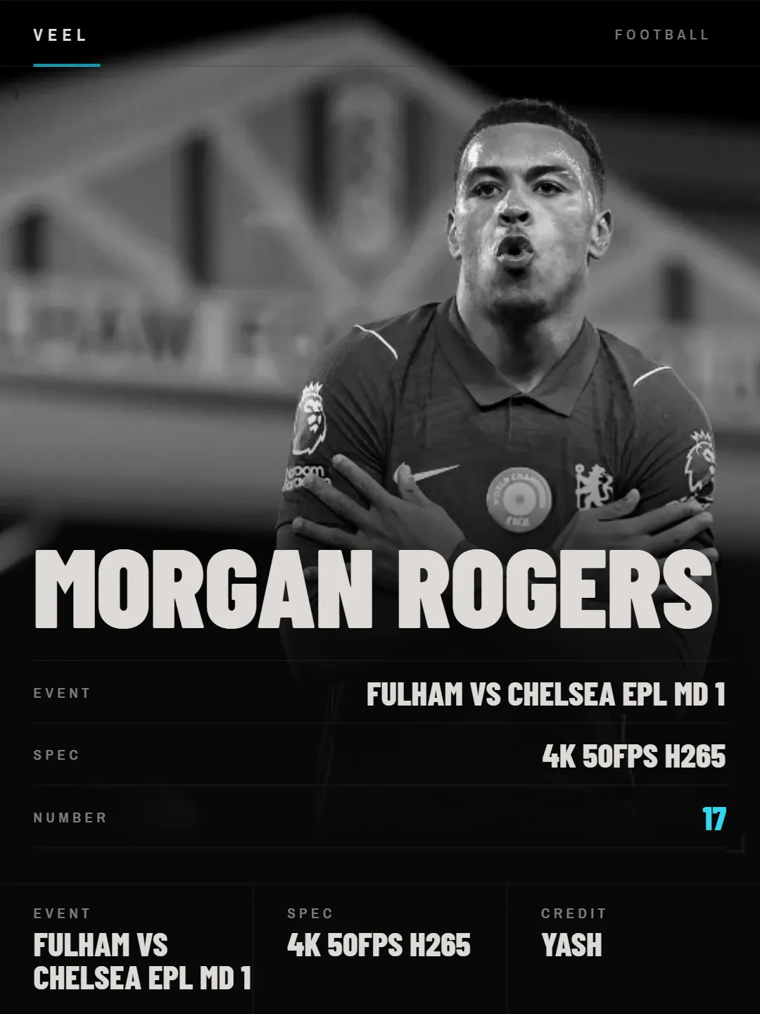 Morgan Rogers - Fulham vs Chelsea - EPL Matchday 1 scene pack